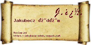 Jakubecz Ádám névjegykártya